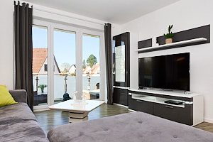 Wohnzimmer einer Ferienwohnung in Grömitz